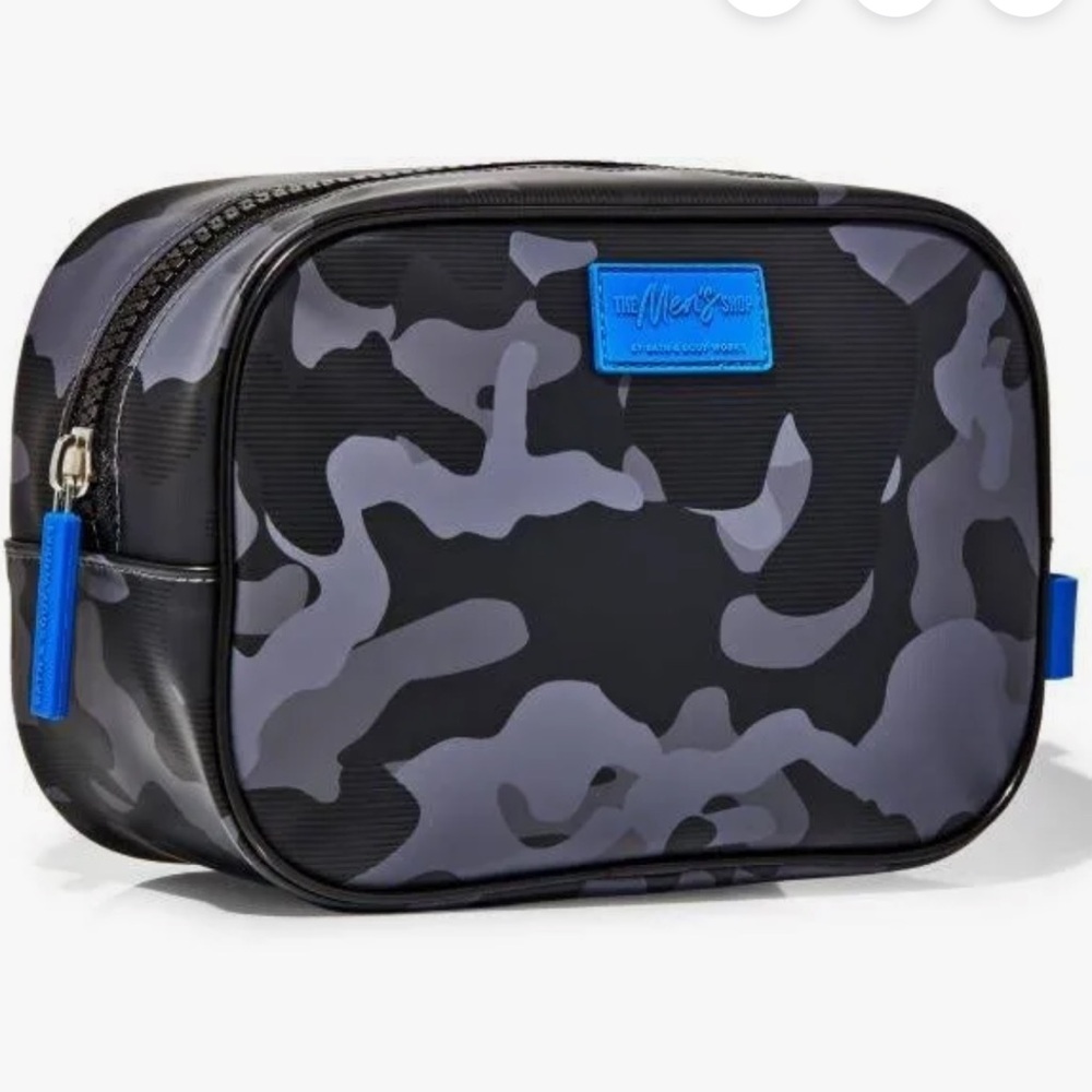 Bath & Body Works Blue & Gray Camouflage Men's Toiletry Bag